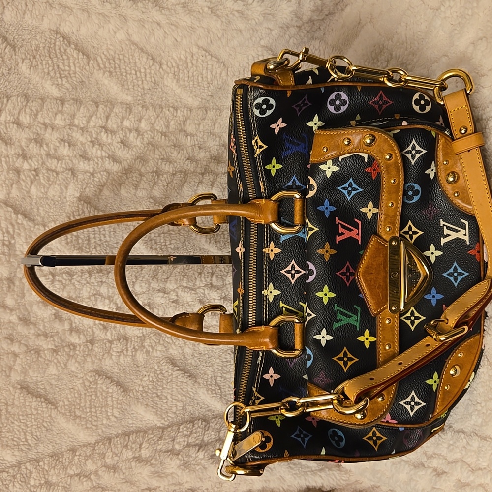 Louis Vuitton Vintage Black Murakami Rita Monogram Two Way Handbag